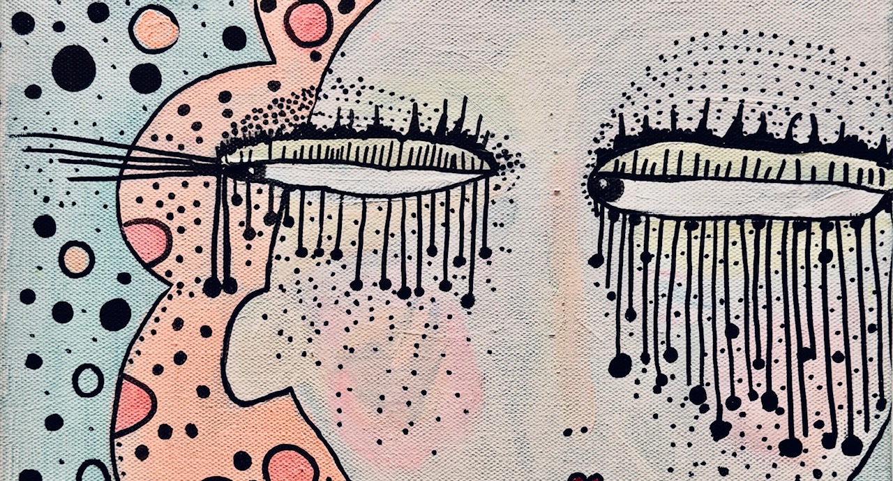 Detail of an artwork by illuloulou with two faces