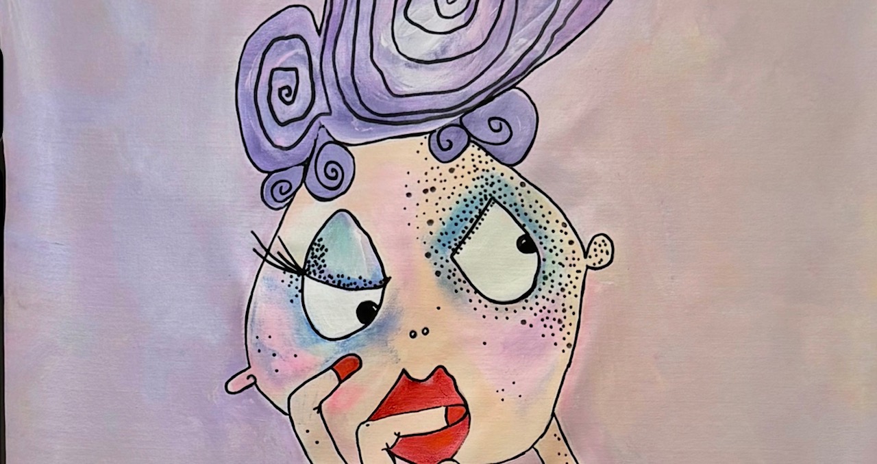 Portrait with violet hair by illuloulou